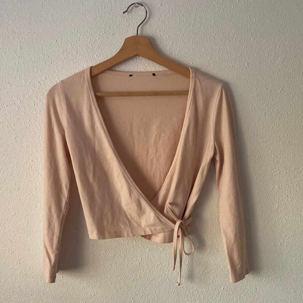 Pink Ballet Wrap Around Crop Top